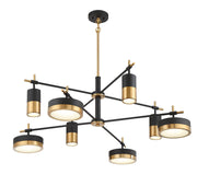 Savoy House 1-1637-8-143 LED Chandelier, Matte Black w/Warm Brass (3)