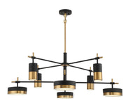 Savoy House 1-1637-8-143 LED Chandelier, Matte Black w/Warm Brass (4)