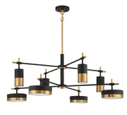 Savoy House 1-1637-8-143 LED Chandelier, Matte Black w/Warm Brass (5)