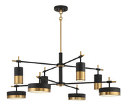 Savoy House 1-1637-8-143 LED Chandelier, Matte Black w/Warm Brass