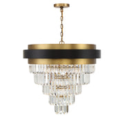 Savoy House 1-1668-9-143 Nine Light Chandelier, Matte Black w/Warm Brass