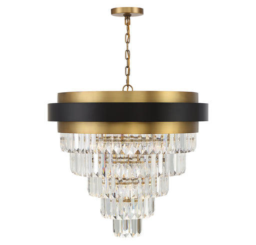 Savoy House 1-1668-9-143 Nine Light Chandelier, Matte Black w/Warm Brass