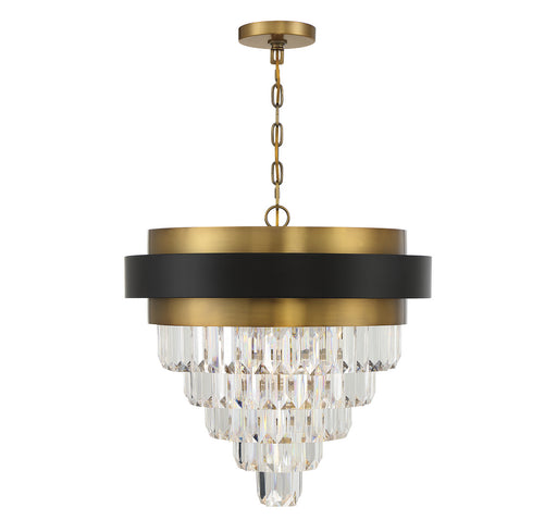 Savoy House 1-1669-4-143 Four Light Chandelier, Matte Black w/Warm Brass