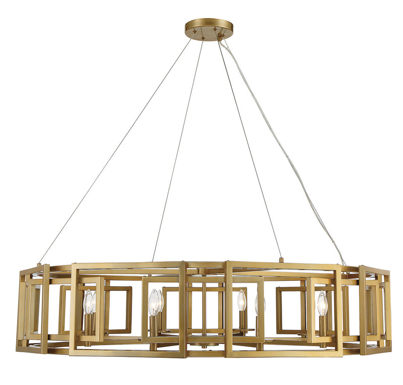 Savoy House 1-1675-8-171 Eight Light Chandelier, Burnished Brass
