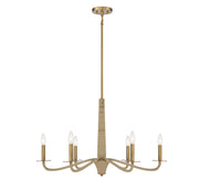 Savoy House 1-1824-6-320 Six Light Chandelier, Warm Brass/Rope