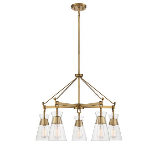 Savoy House 1-1832-5-322 Five Light Chandelier, Warm Brass