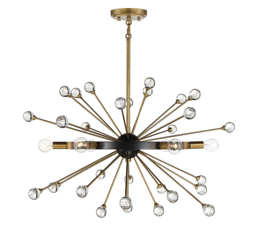 Savoy House 1-1857-6-62 Six Light Chandelier, Como Black w/Gold