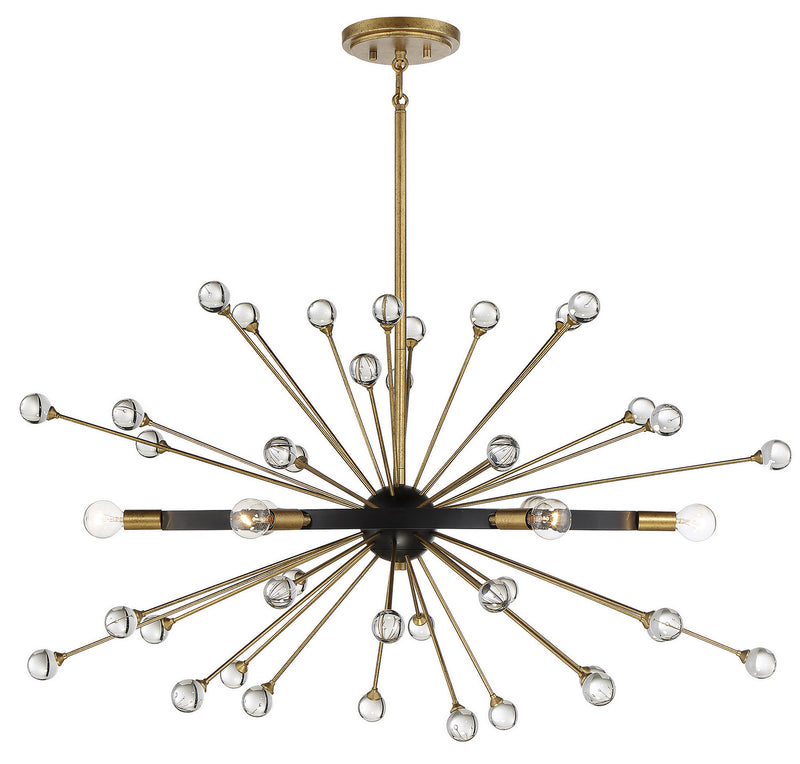 Savoy House 1-1858-6-62 Six Light Chandelier, Como Black w/Gold