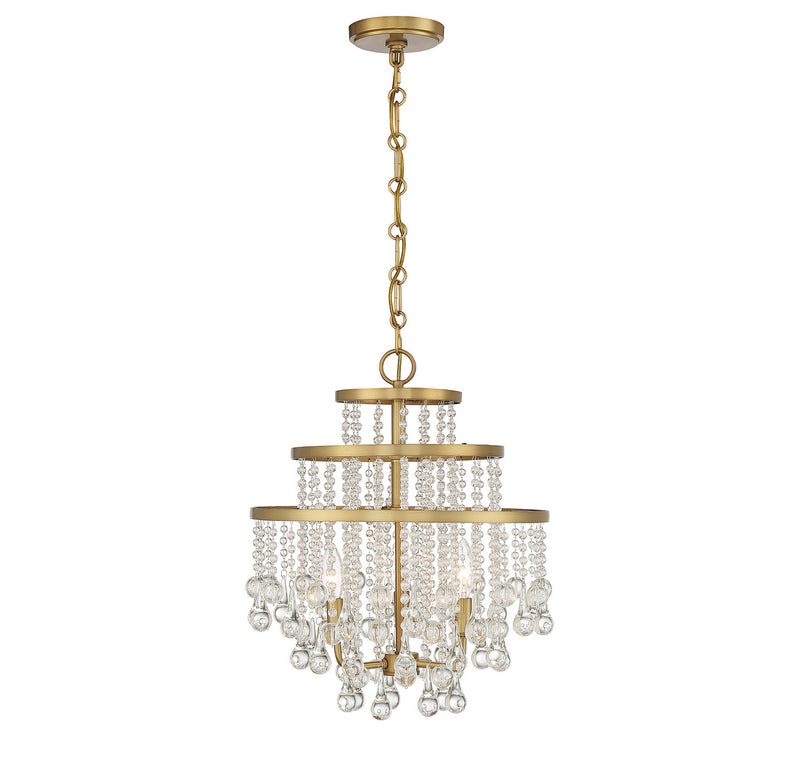Savoy House 1-1865-3-322 Three Light Mini Chandelier, Warm Brass