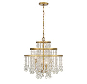 Savoy House 1-1866-4-322 Four Light Chandelier, Warm Brass