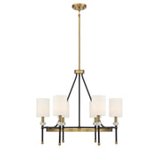 Savoy House 1-1893-6-143 Six Light Chandelier, Matte Black w/Warm Brass