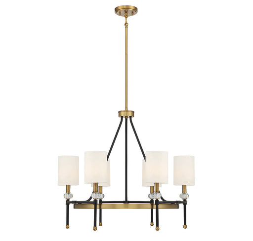 Savoy House 1-1893-6-143 Six Light Chandelier, Matte Black w/Warm Brass
