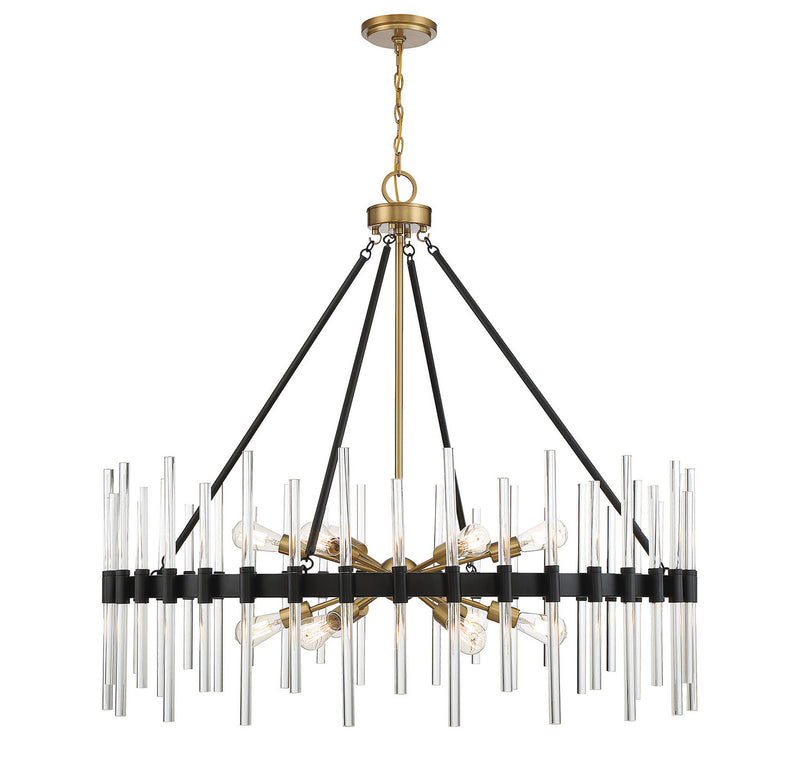 Savoy House 1-1934-12-143 12 Light Chandelier, Matte Black w/Warm Brass