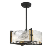 Savoy House 24-FD-1698-143 LED Fan D'Lier, Matte Black w/Warm Brass