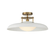 Savoy House 6-1685-1-142 One Light Semi-Flush Mount, White w/Warm Brass