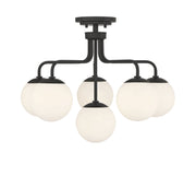 Savoy House 6-1950-6-89 Six Light Semi-Flush Mount, Matte Black