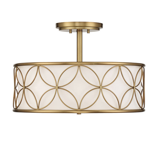 Savoy House 6-1953-4-322 Four Light Semi-Flush Mount, Warm Brass