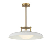 Savoy House 7-1690-1-142 One Light Pendant, White w/Warm Brass