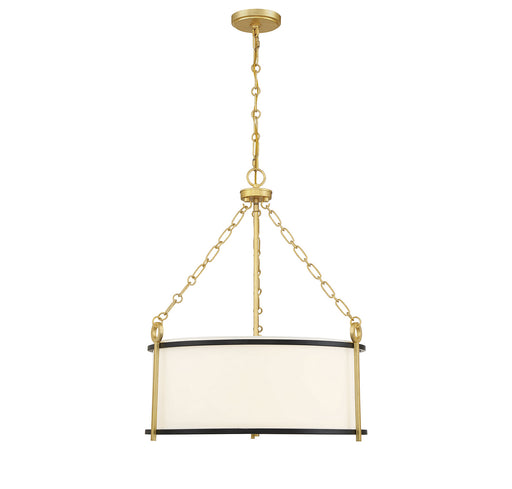 Savoy House 7-1920-3-261 Three Light Pendant, Matte Black w/True Gold