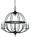 Framburg L1158 MBLACK Aurora Eight Light Foyer Chandelier, Matte Black Main Image.jpg