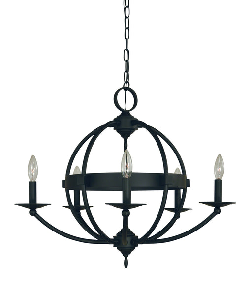 Framburg L1155 MBLACK Aurora Five Light Chandelier, Matte Black Main Image.jpg