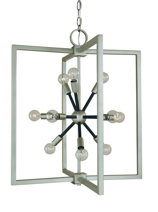 Framburg L1144 SP/MBLACK Pyxis 11 Light Chandelier, Satin Pewter/Matte Black Main Image.jpg