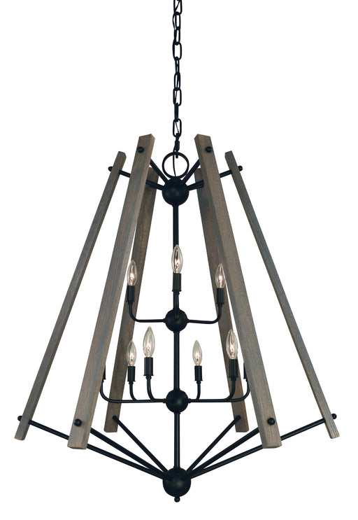 Framburg L1139 MBLACK Meredith Nine Light Foyer Chandelier, Matte Black Main Image.jpg