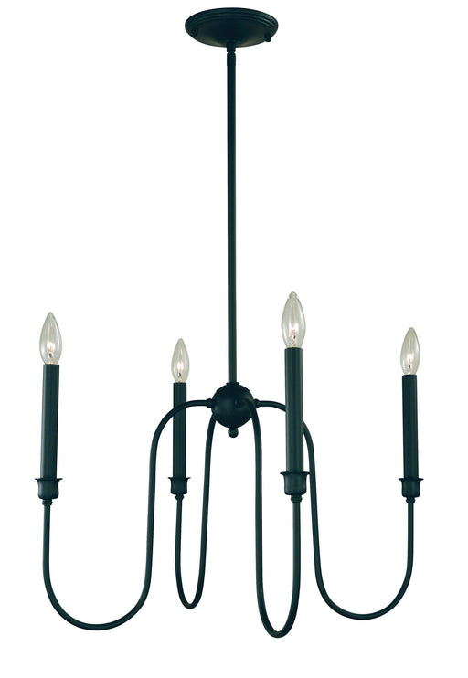 Framburg L1134 MBLACK Jasper Four Light Chandelier, Matte Black Main Image.jpg