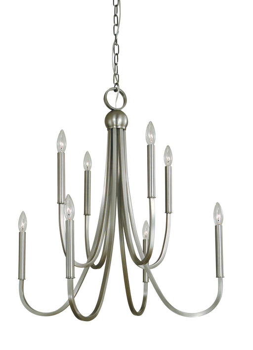 Framburg L1129 BN Alexandria Eight Light Chandelier, Brushed Nickel Main Image.jpg