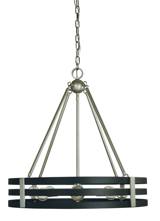 Framburg L1123 SP/MBLACK Luxe Eight Light Chandelier, Satin Pewter/Matte Black Main Image.jpg