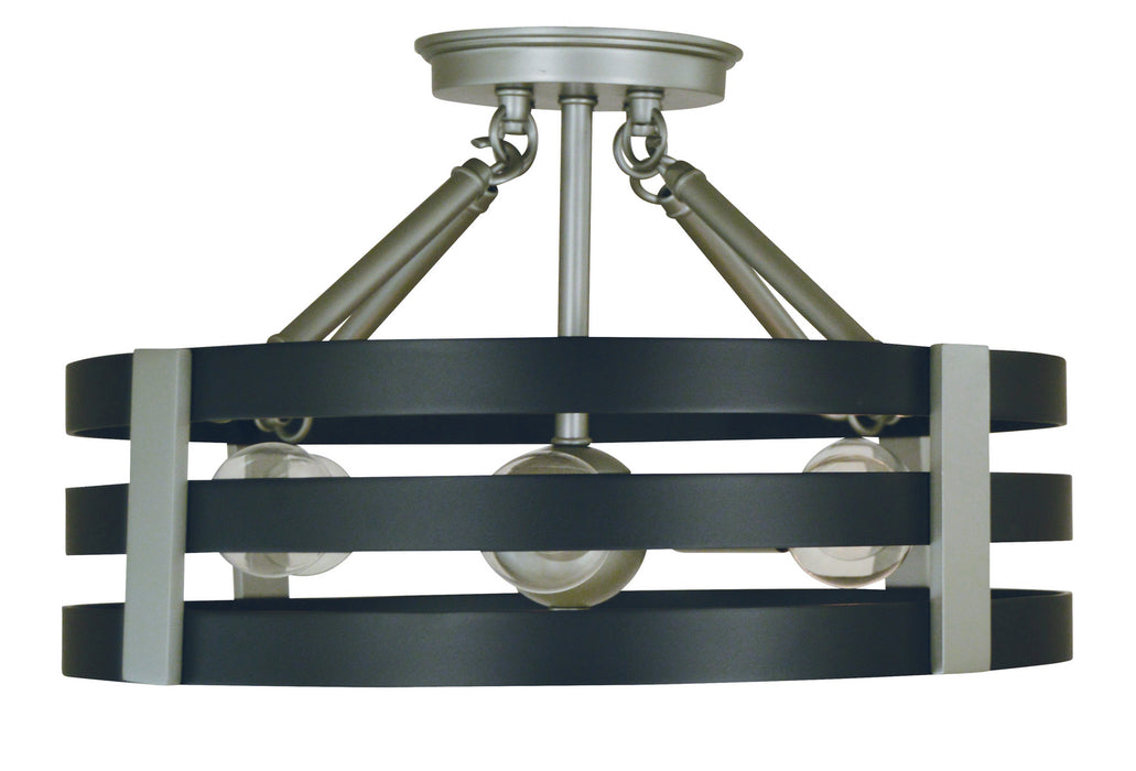 Framburg L1121 SP/MBLACK Luxe Six Light Semi Flush Mount, Satin Pewter/Matte Black Main Image.jpg