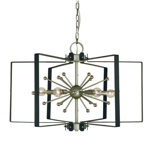 Framburg L1120 SP/PN/MBLACK Vega Six Light Chandelier, Satin Pewter/Polished Nickel/Matte Black Main Image.jpg