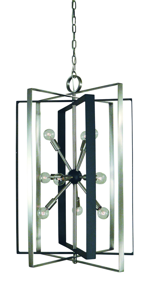 Framburg L1091 BN/MBLACK Interstellar 11 Light Chandelier, Brushed Nickel with Matte Black Accents Main Image.jpg