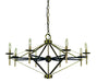 Framburg L1028 AB/MBLACK Fleurette Eight Light Chandelier, Antique Brass with Matte Black Accents Main Image.jpg