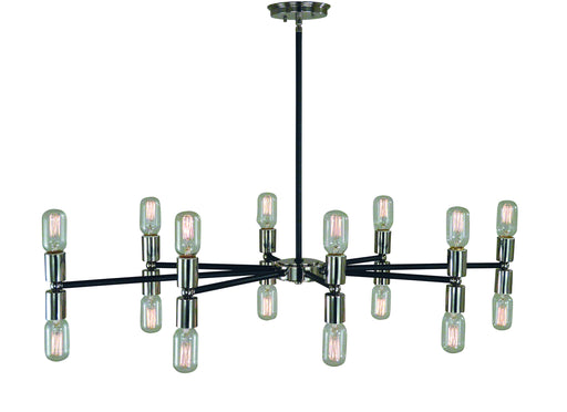 Framburg L1016 PN/MBLACK Gyrate 16 Light Chandelier, Polished Nickel with Matte Black Accents Main Image.jpg