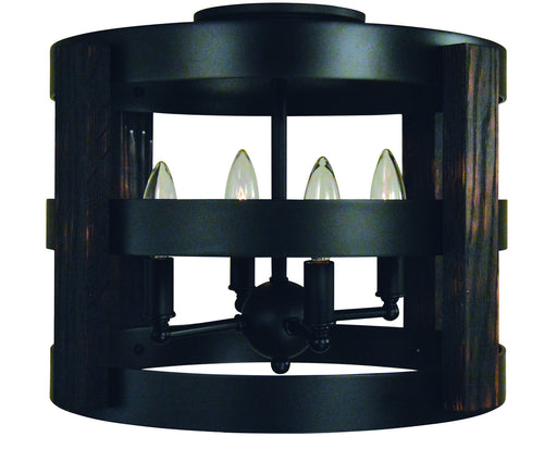 Framburg L1001 MBLACK Homestead Four Light Semi-Flush Mount, Matte Black Main Image.jpg