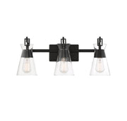 Savoy House 8-1830-3-BK Three Light Bathroom Vanity, Matte Black