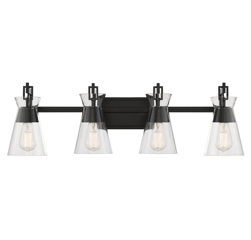 Savoy House 8-1830-4-BK Four Light Bathroom Vanity, Matte Black