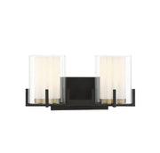 Savoy House 8-1977-2-143 Two Light Bathroom Vanity, Matte Black w/Warm Brass