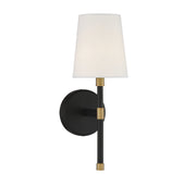 Savoy House 9-1632-1-143 One Light Wall Sconce, Matte Black w/Warm Brass
