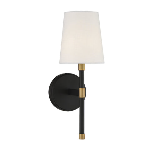 Savoy House 9-1632-1-143 One Light Wall Sconce, Matte Black w/Warm Brass