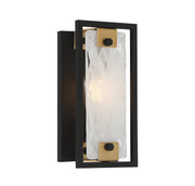 Savoy House 9-1697-1-143 One Light Wall Sconce, Matte Black w/Warm Brass
