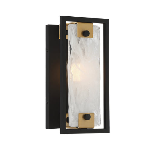 Savoy House 9-1697-1-143 One Light Wall Sconce, Matte Black w/Warm Brass