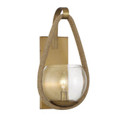 Savoy House 9-1826-1-320 One Light Wall Sconce, Warm Brass/Rope