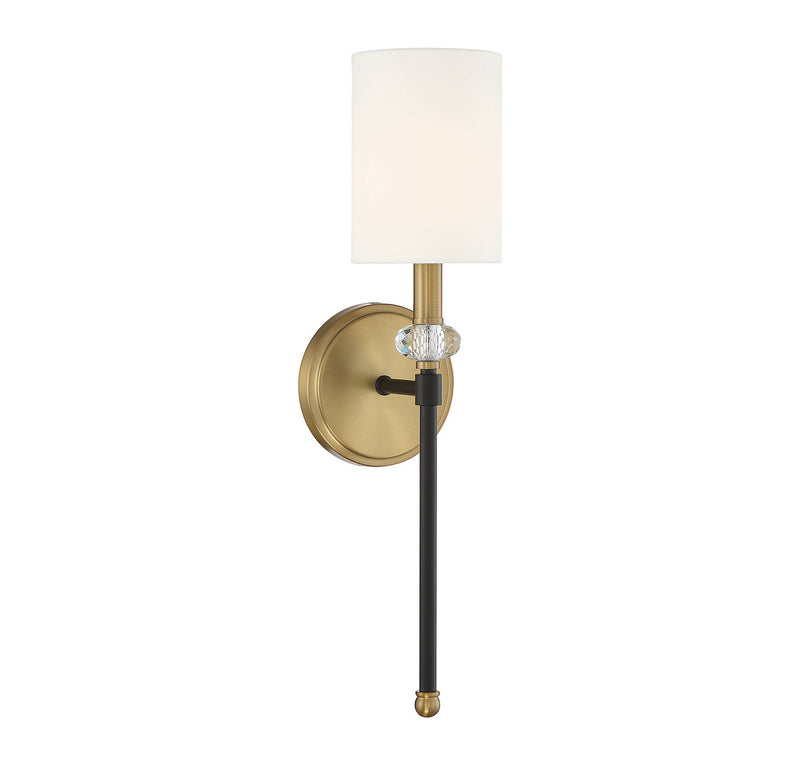 Savoy House 9-1888-1-143 One Light Wall Sconce, Matte Black w/Warm Brass