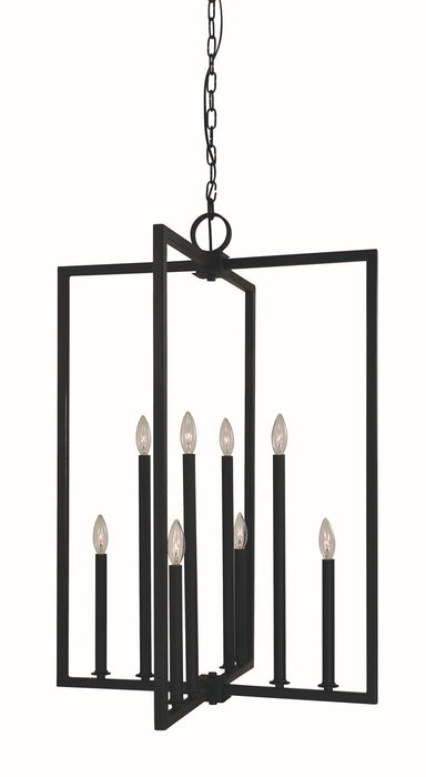 Framburg L1186 MBLACK Andrew Eight Light Foyer Chandelier, Matte Black Main Image.jpg