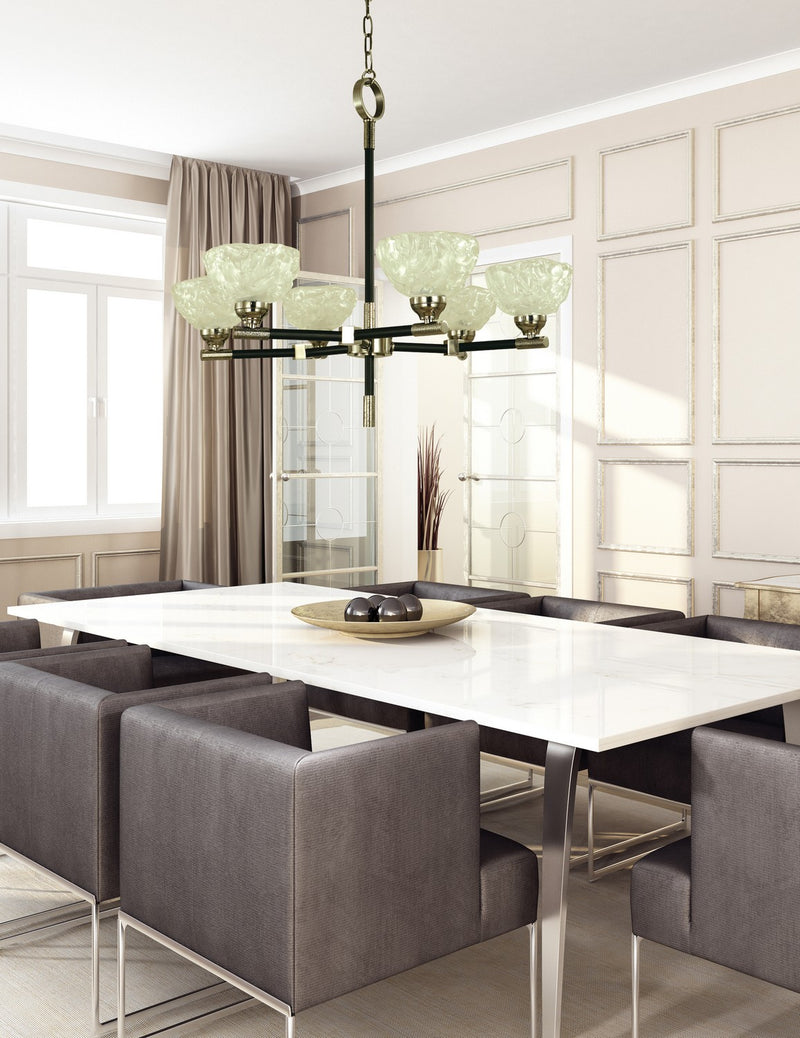 Framburg 5696 PN/MBLACK Stonebridge Five Light Chandelier, Polished Nickel/Matte Black Alternate Image.jpg