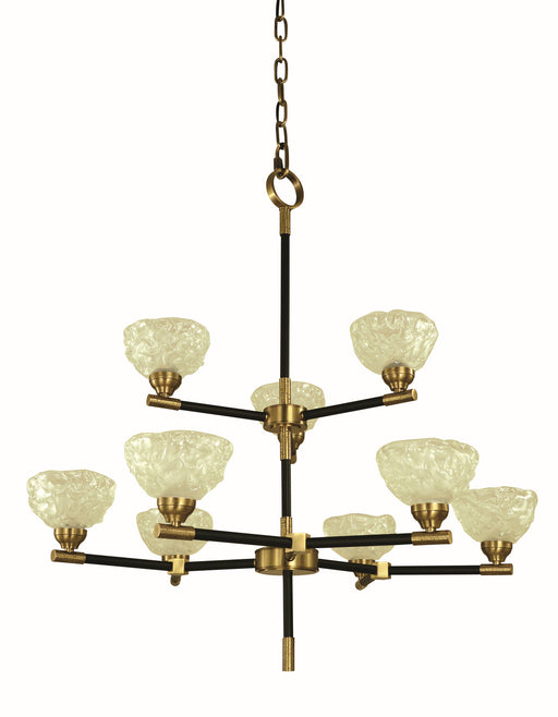 Framburg 5699 AB/MBLACK Stonebridge Nine Light Chandelier, Antique Brass/Matte Black Main Image.jpg