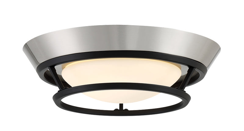 George Kovacs P5371-691-L Beam Me Up LED Flush Mount, Coal With Brushed Nickel Main Image.jpg