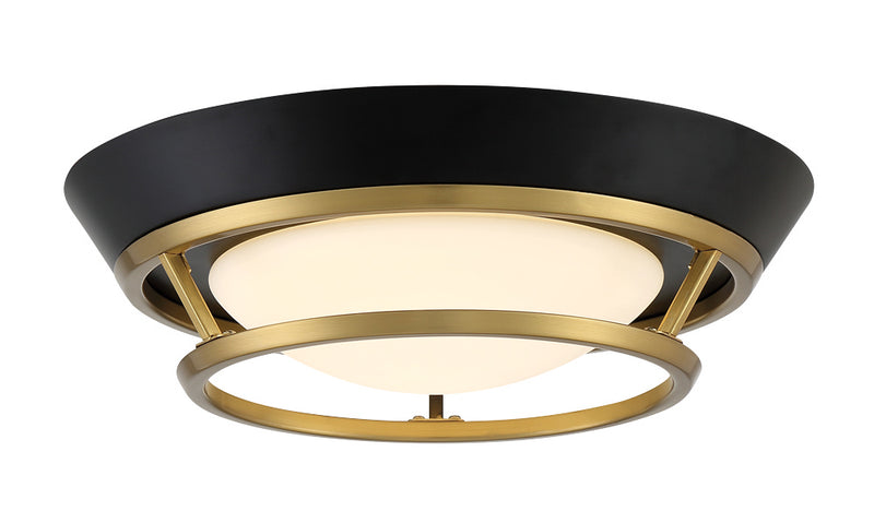 George Kovacs P5372-689-L Beam Me Up LED Flush Mount, Coal And Satin Brass Main Image.jpg